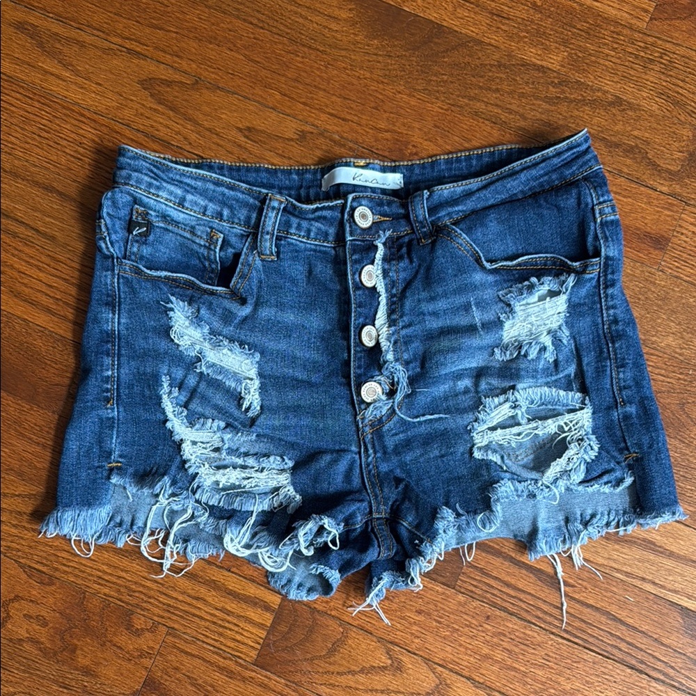 KanCan Distressed Denim Shorts